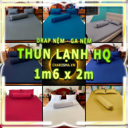 [1m6 Màu Trơn] Drap Ga Trải Giường Nệm Thun Lạnh HQ Mịn Mát
